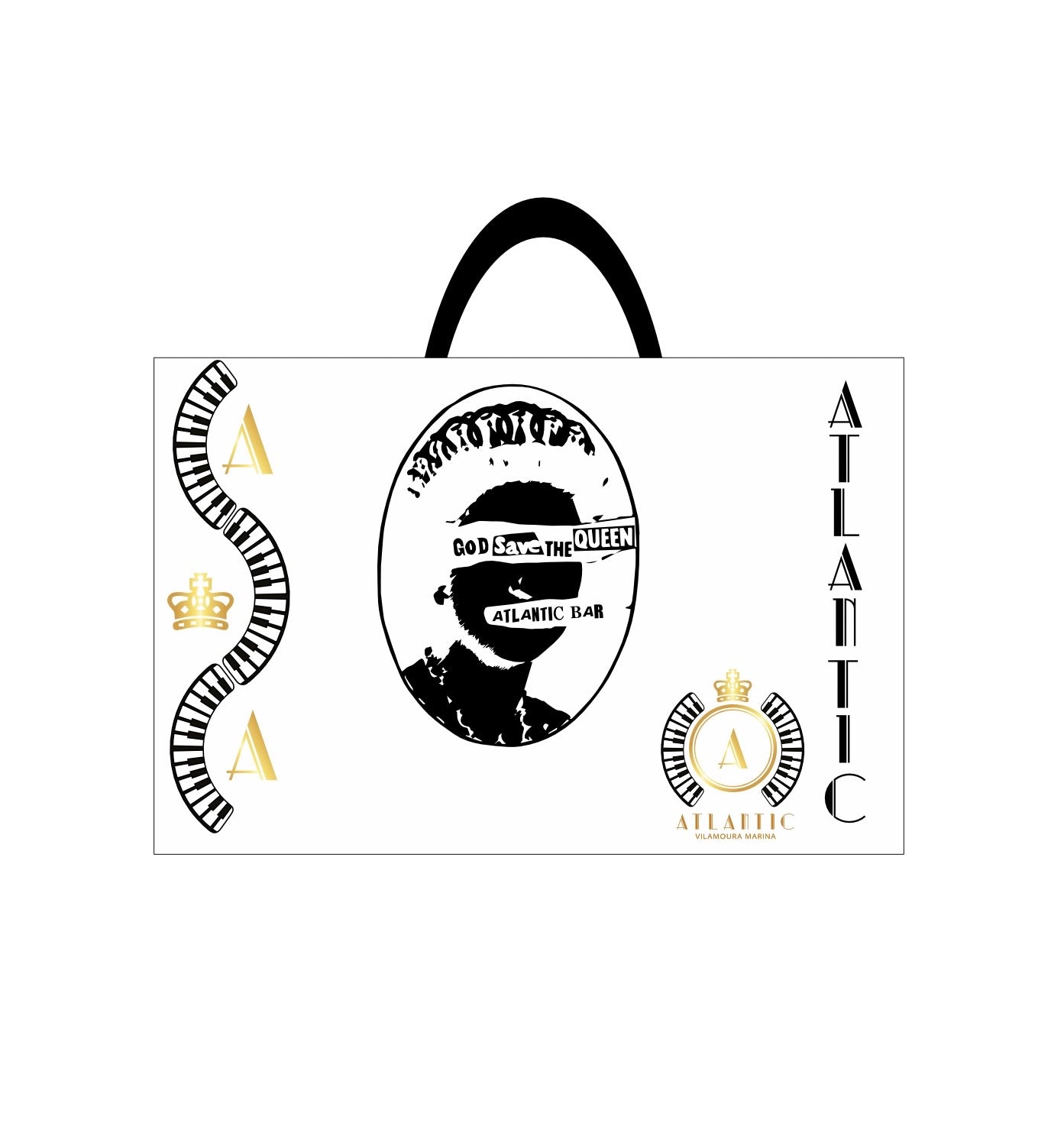 Waterproof White beach bag with Vintage design GSQ