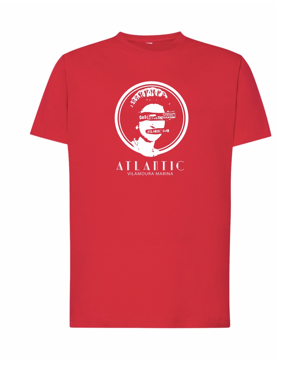"Vintage designs" GSQ(ROUND) Atlantic Bar Red Tee