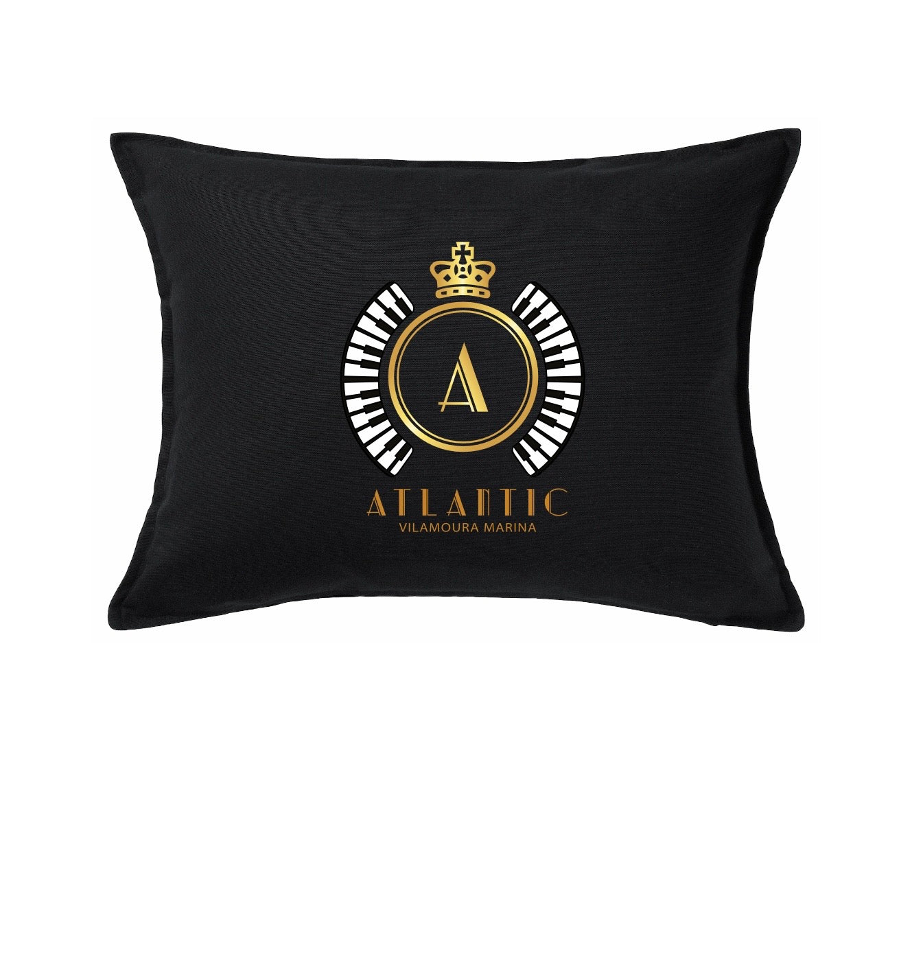 Waterproof Outdoor Black Rectangle cushion with official A logo Color
