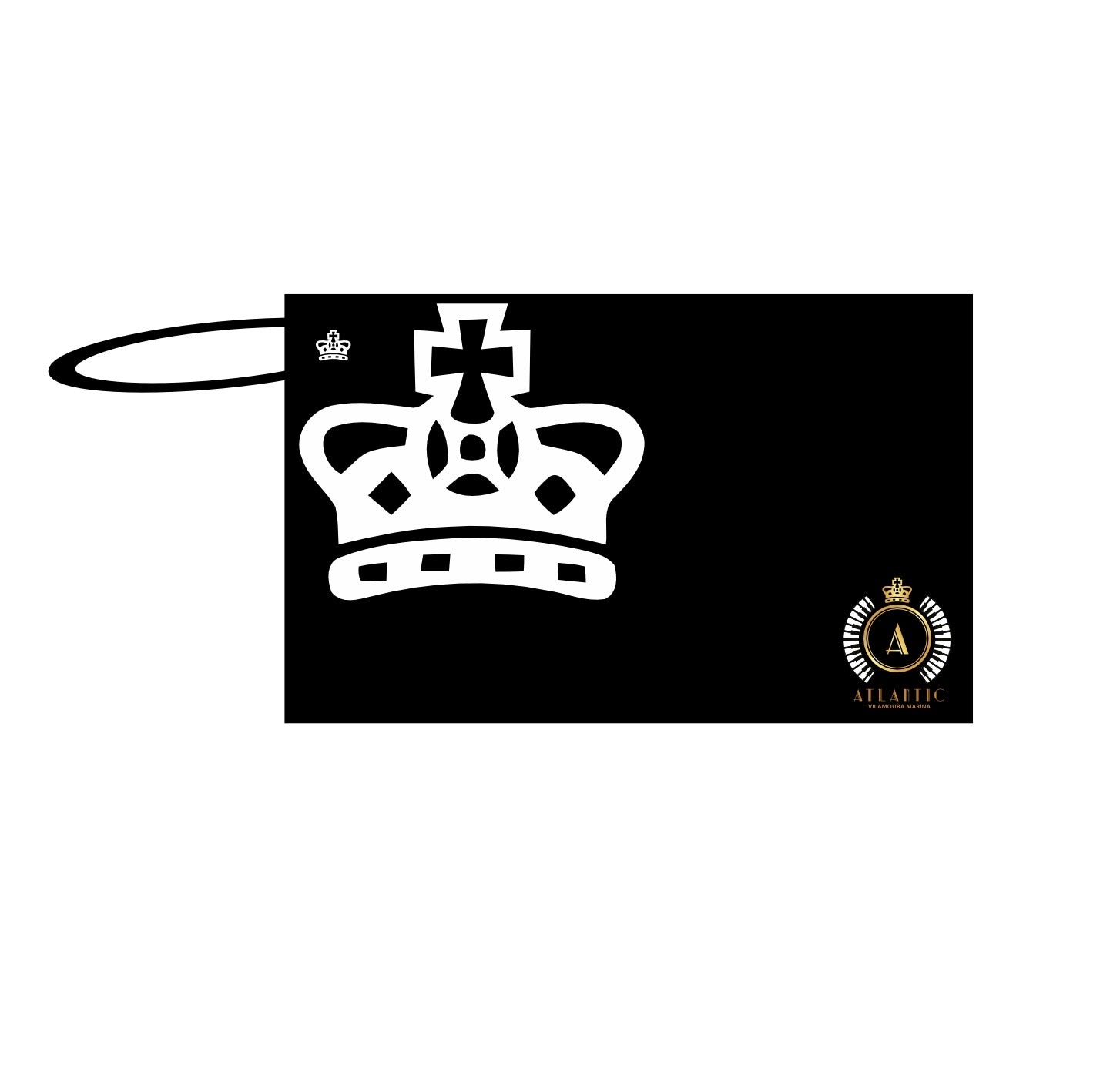 Waterproof Black beach bag with Vintage design Crown